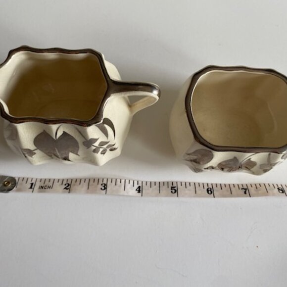 Vintage Sandland Ware Creamer and Sugar. Cream and Gold - Picture 13 of 13